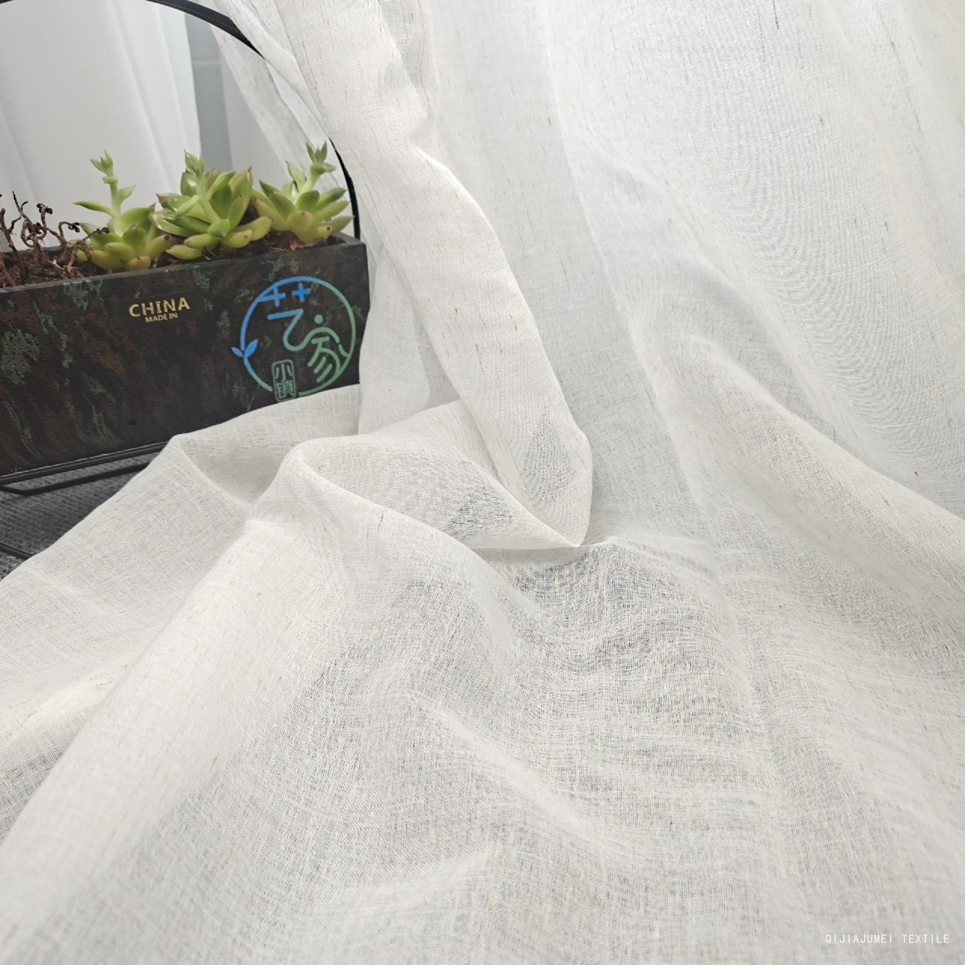 Pure color sheer textile